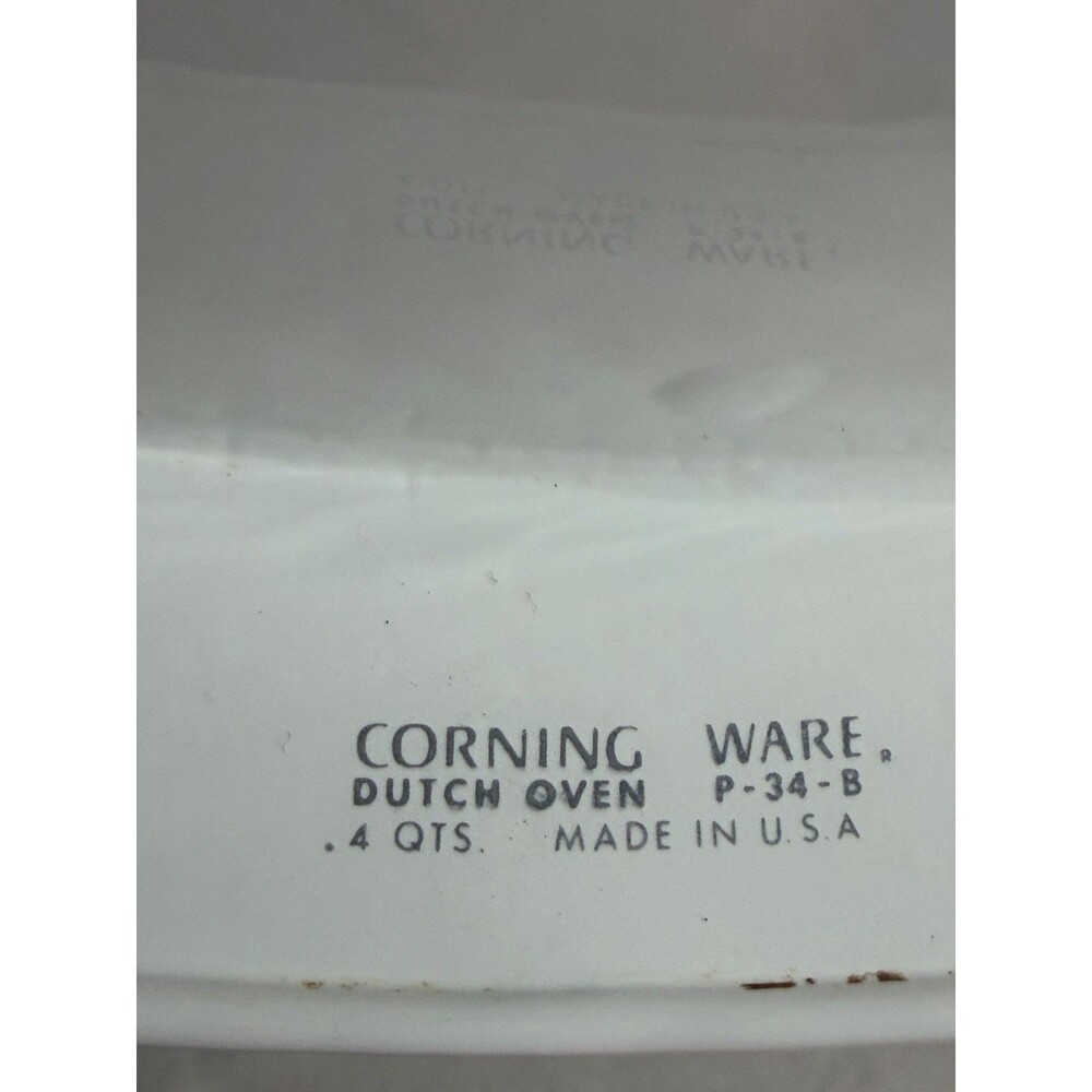 Vintage CorningWare Blue Cornflower 4 Qt Dutch Oven P-34-B Casserole Dish USA - Picture 3 of 8